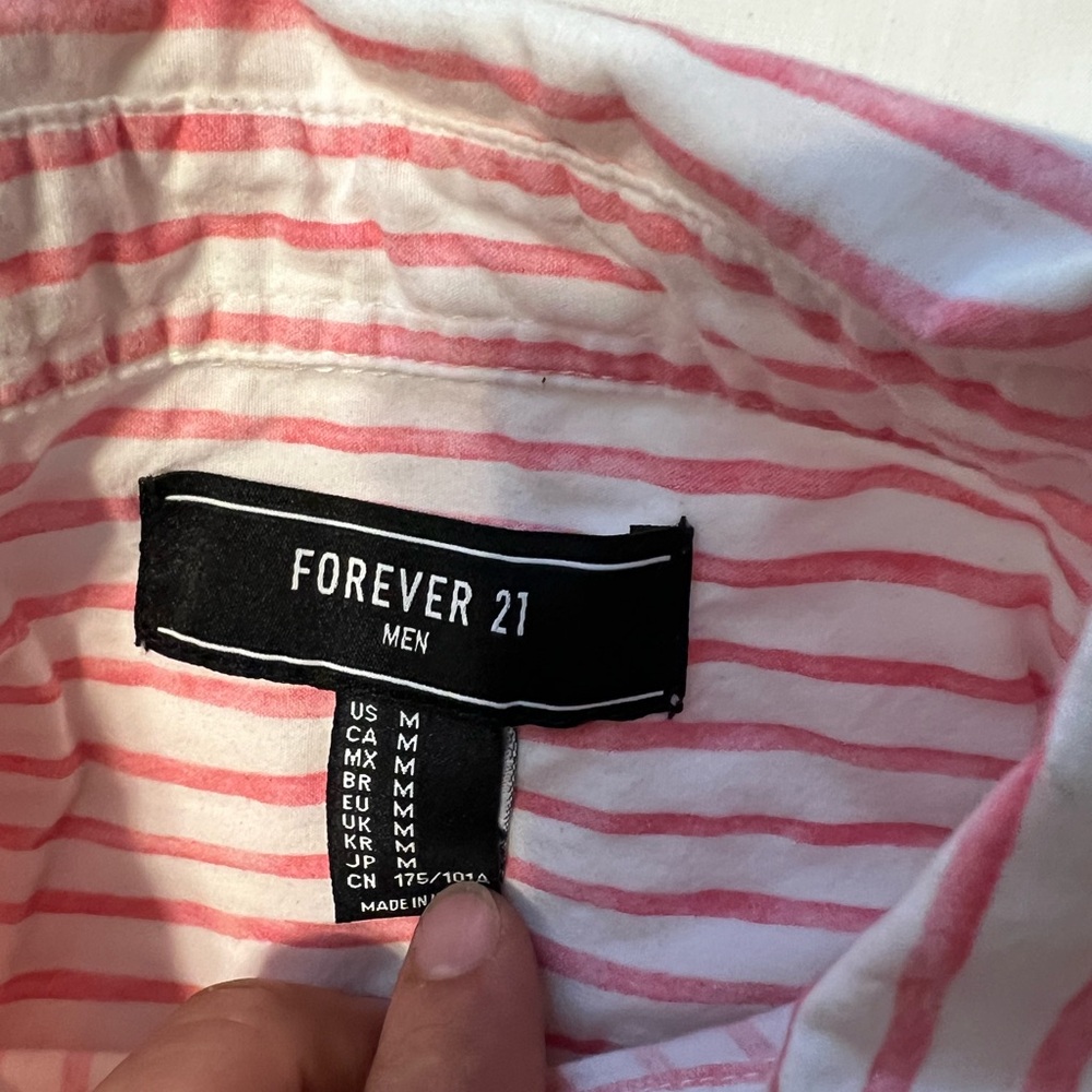 Pink & White Shirt sleeve Button up.
